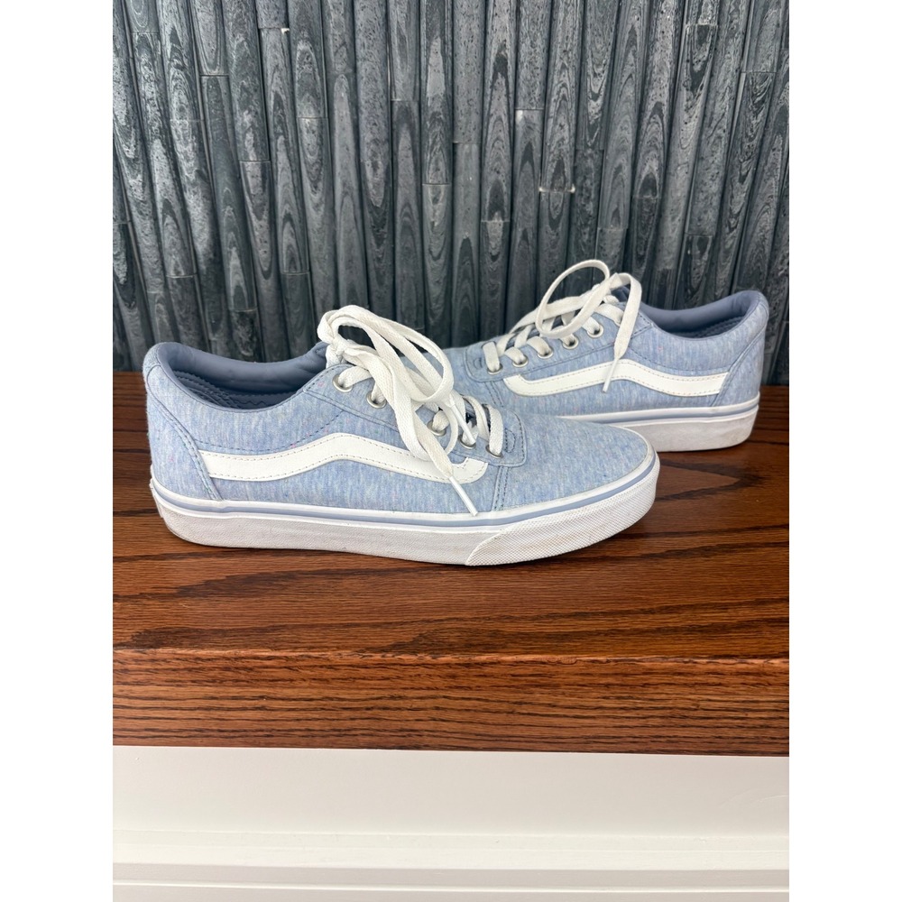 Vans Ward Low Top Sneakers Light Blue Speckled Chambray Women 7.5 Skate Shoes